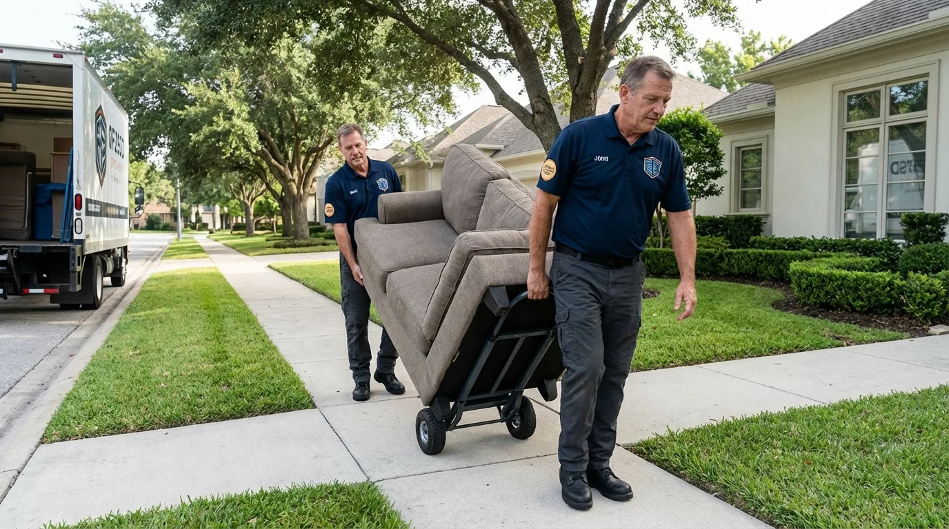 Local residential moving crew loading furniture in Nogales, AZ